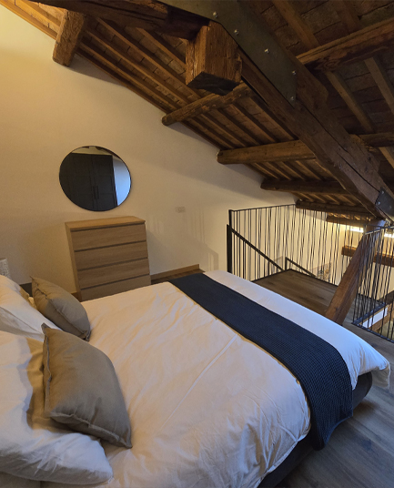 Camera da letto presso le Residenze la Barchessa